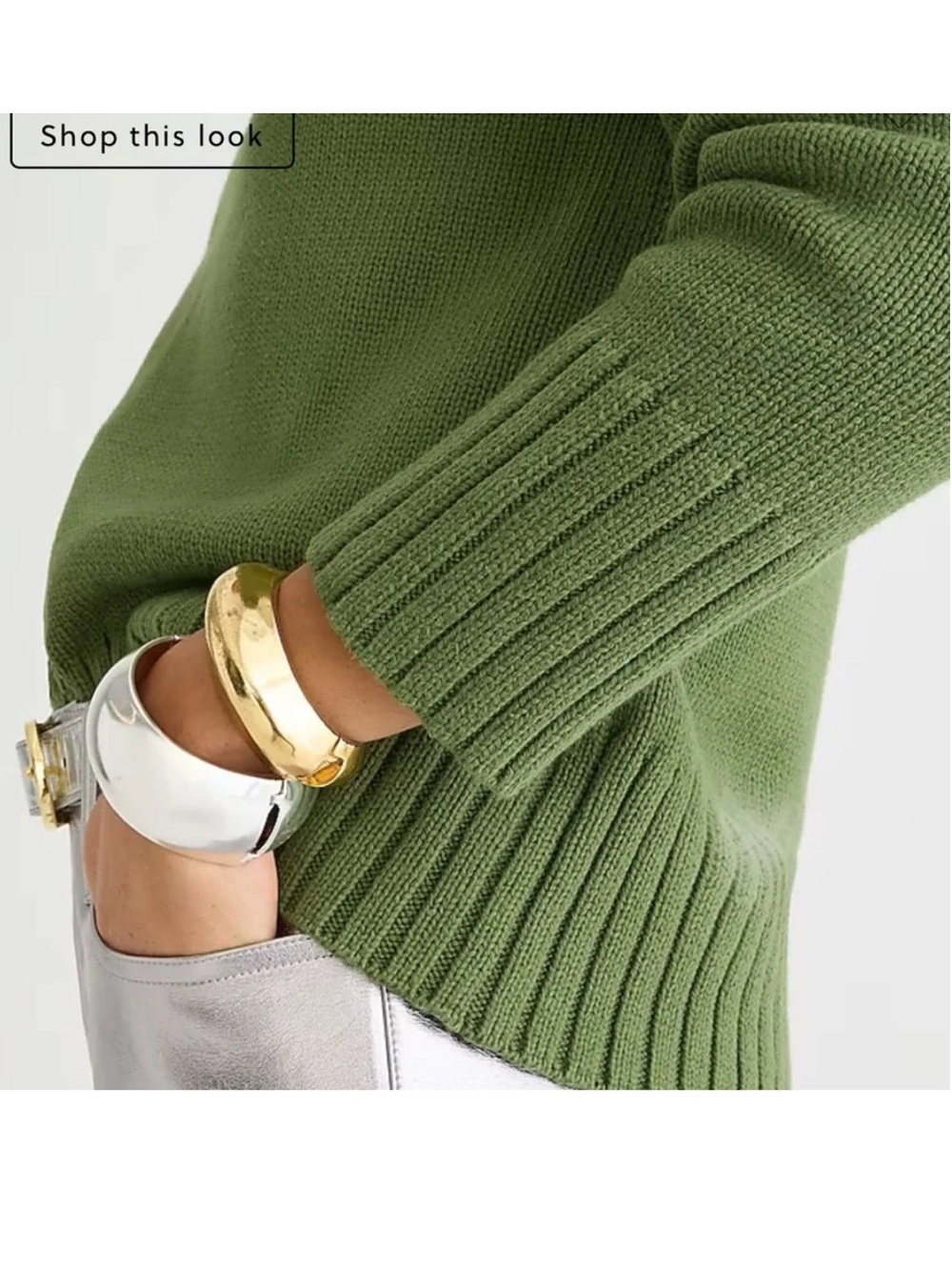 J. Crew 100% Cotton Ribbed Turtleneck Sweater size Medium Spring Green - Picture 6 of 7